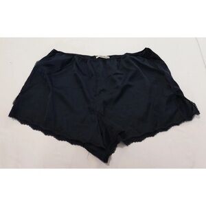 Abercrombie & Fitch Navy Blue Silk Velvet Chemise Ruffled Stretchy Pajamas Short